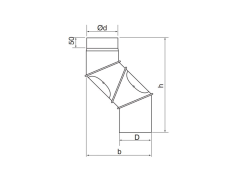 Rura kominowa Almeva kolano nastawne 130/UNI/2 mm 2x otwór czyszczący