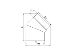 Dymovod Almeva koleno 160/45°/2 mm