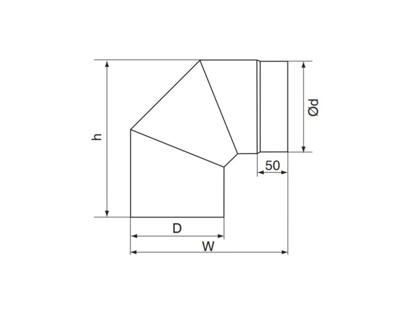 Rura kominowa kolano Almeva 120/90°/2 mm