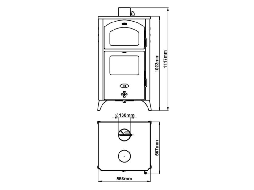 Piec kominkowy Prity FGR D z piekarnikiem