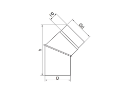 Rura kominowa Almeva kolano nastawne 130/0-45°/2 mm