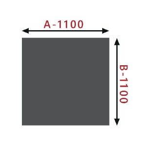 Kwadratowa szyba pod piec 110x110cm/6mm