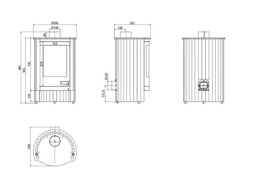 Krbové kachle Masterflamme PICCOLO I čierna