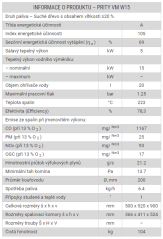 Krbová vložka Prity VMW15 s teplovodným výmenníkom