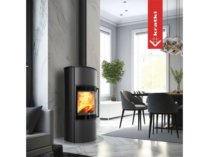 Piec na drewno stalowy KRATKI BJORN/W Ø 150 8 kW