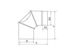Rura spalinowa Almeva kolano nastawne 120/0-90°/2 mm z otworem czyszczącym