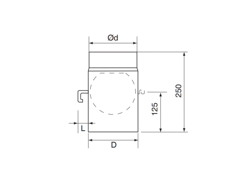 Rura kominowa Almeva 130/250/2 mm z klapką