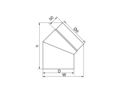 Rura spalinowa kolano Almeva 120/45°/2 mm