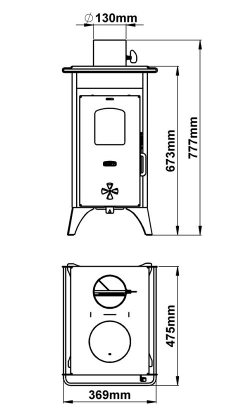 Piec kominkowy Prity MINI D