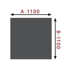 Kwadratowa szyba pod piec 110x110cm/6mm