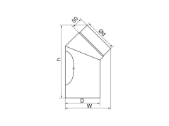 Dymovod Almeva koleno 120/45°/2 mm s čistiacim otvorom