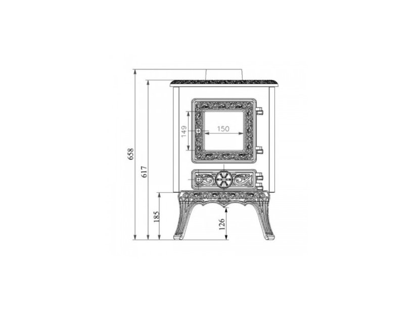 Kominek żeliwny Nordflam PALESTRO patyna