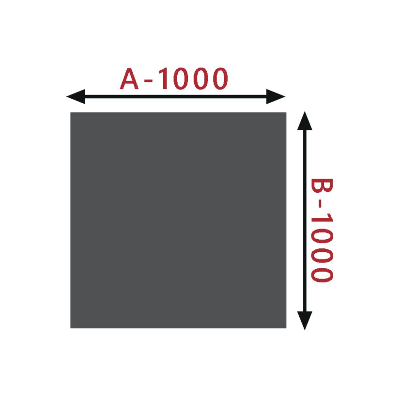 Kwadratowa szyba pod piec 100x100cm/6mm