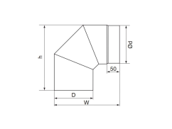 Rura spalinowa kolano Almeva 130/90°/2 mm