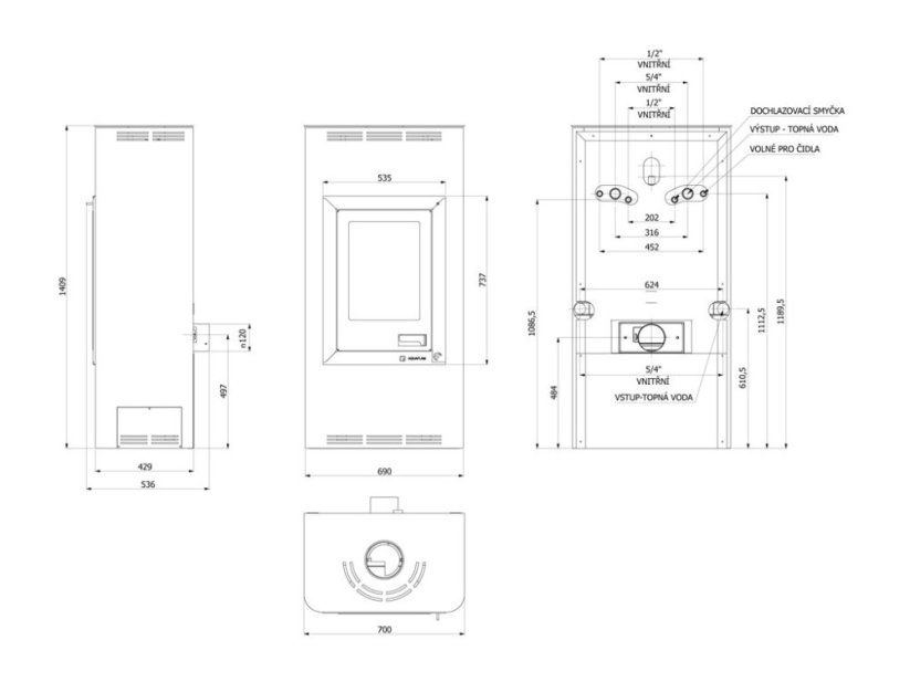Piec kominkowy Aquflam 12 z wymiennikiem
