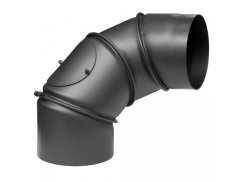 Dymovod Almeva koleno nastaviteľné 120/UNI/2 mm 2x čistiaci otvor