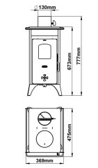Piec kominkowy Prity MINI D
